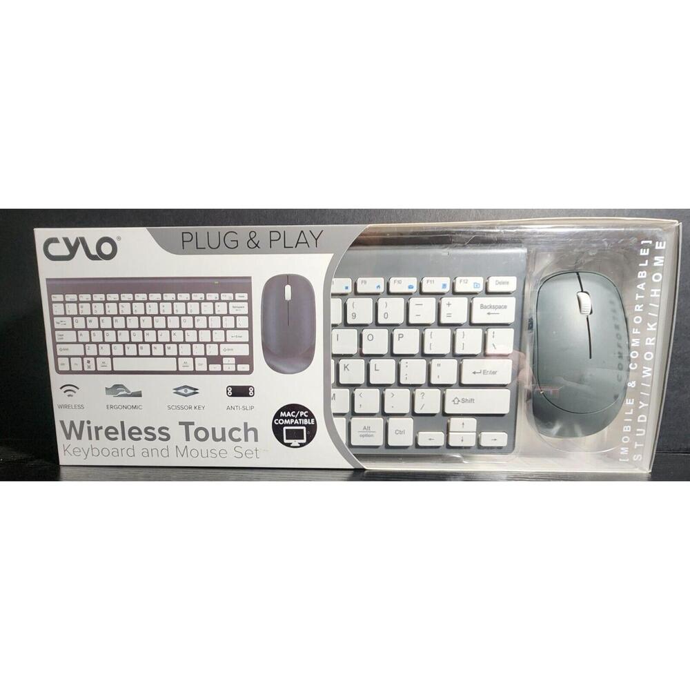 Cylo Gray Wireless Keyboard & Mouse Combo Set Factory Sealed MAC & PC compatible